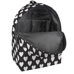 Black And White Heart Pattern Print Backpack