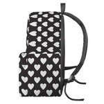 Black And White Heart Pattern Print Backpack
