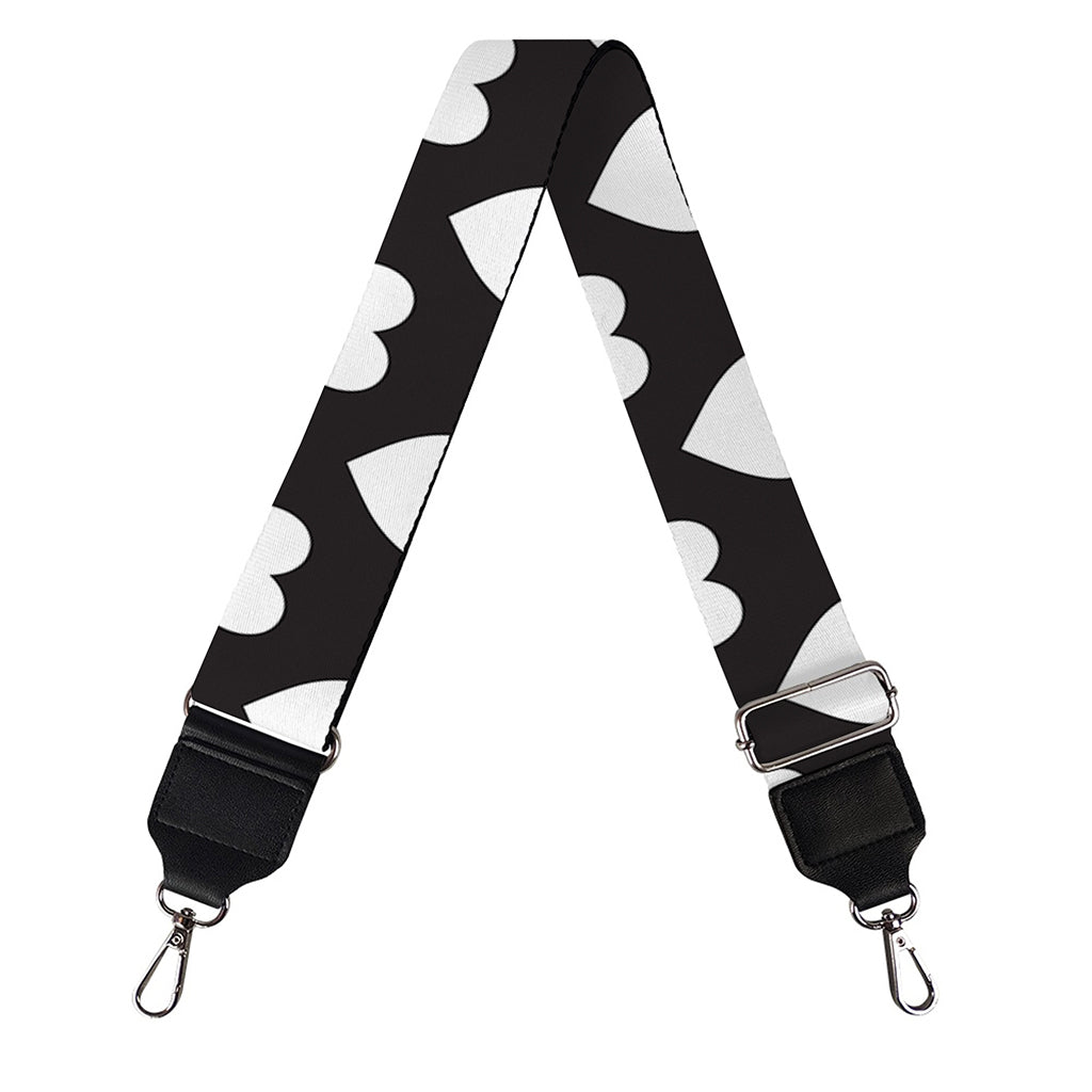 Black And White Heart Pattern Print Bag Strap