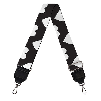 Black And White Heart Pattern Print Bag Strap