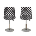 Black And White Heart Pattern Print Bar Stool Covers
