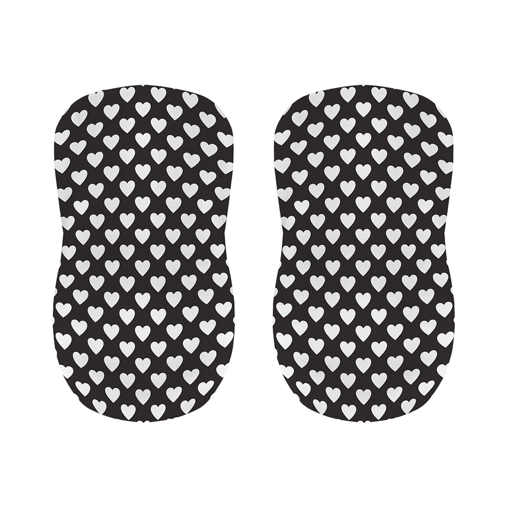Black And White Heart Pattern Print Bar Stool Covers