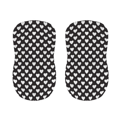 Black And White Heart Pattern Print Bar Stool Covers