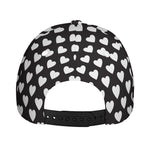 Black And White Heart Pattern Print Baseball Cap