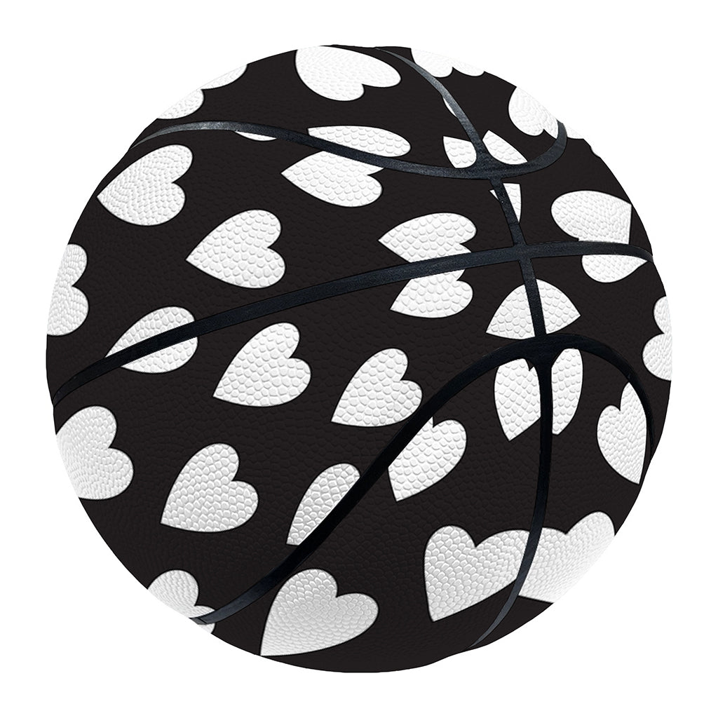 Black And White Heart Pattern Print Basketball