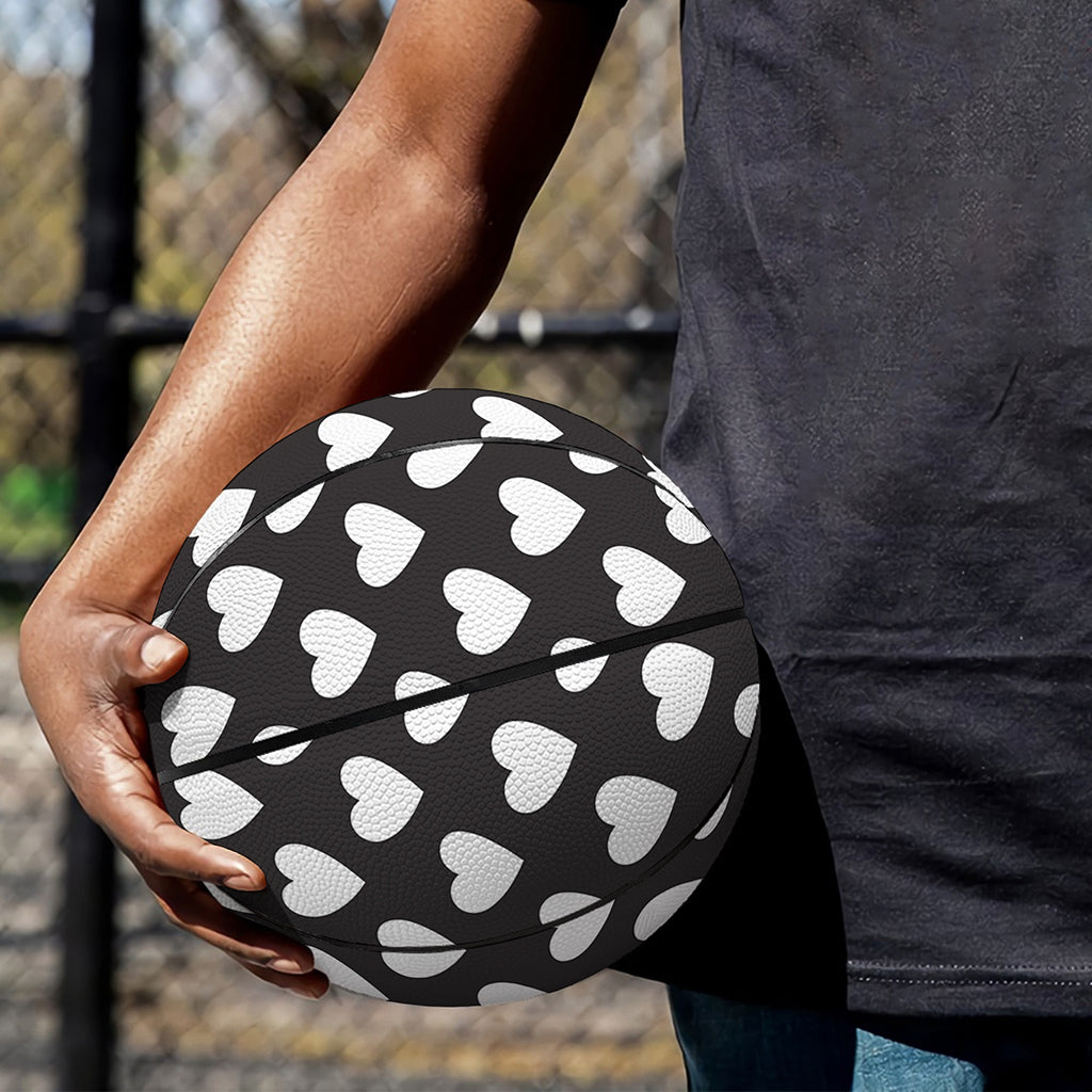 Black And White Heart Pattern Print Basketball