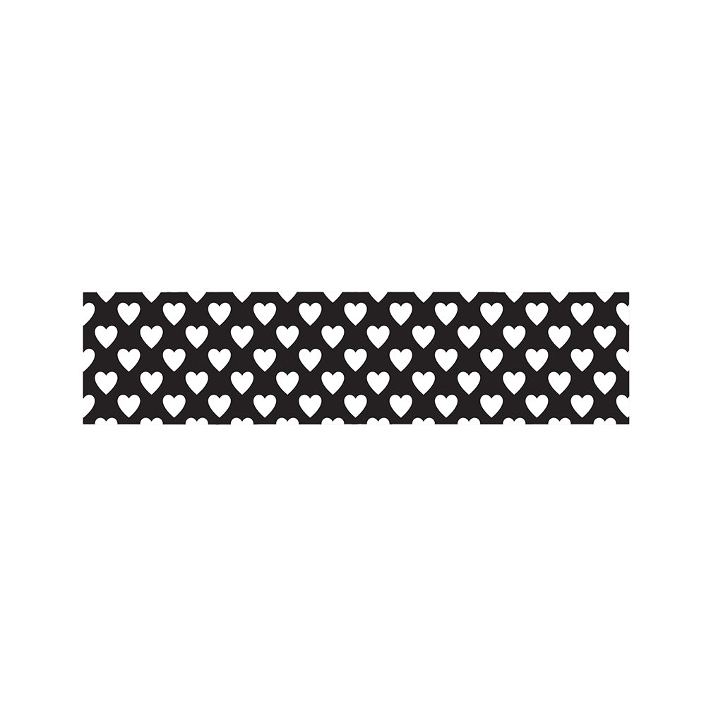 Black And White Heart Pattern Print Bed Runner