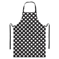 Black And White Heart Pattern Print Bib Apron With Pocket