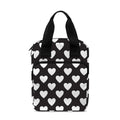 Black And White Heart Pattern Print Bible Tote Bag
