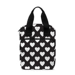 Black And White Heart Pattern Print Bible Tote Bag