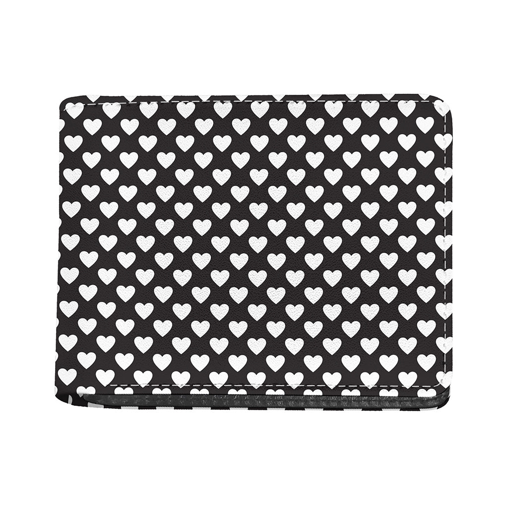 Black And White Heart Pattern Print Bifold Wallet