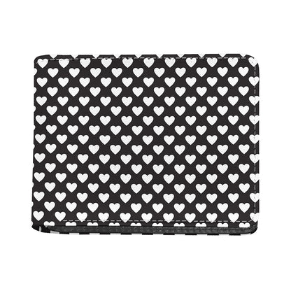Black And White Heart Pattern Print Bifold Wallet