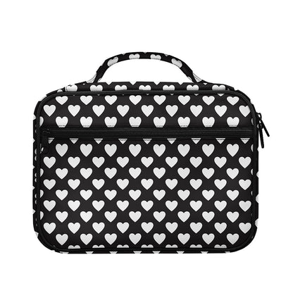 Black And White Heart Pattern Print Briefcase Bible Bag