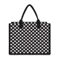 Black And White Heart Pattern Print Canvas Tote Bag