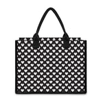 Black And White Heart Pattern Print Canvas Tote Bag
