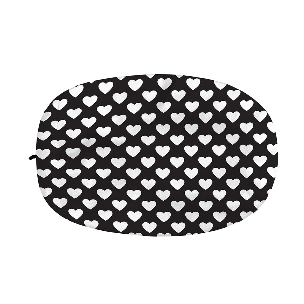 Black And White Heart Pattern Print Car Side Mirror Covers