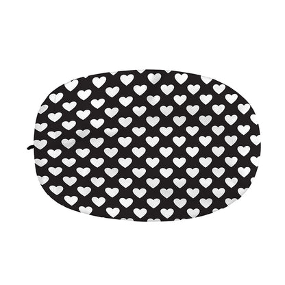 Black And White Heart Pattern Print Car Side Mirror Covers