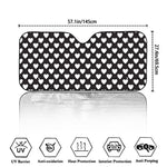 Black And White Heart Pattern Print Car Windshield Sun Shade