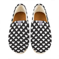 Black And White Heart Pattern Print Casual Shoes