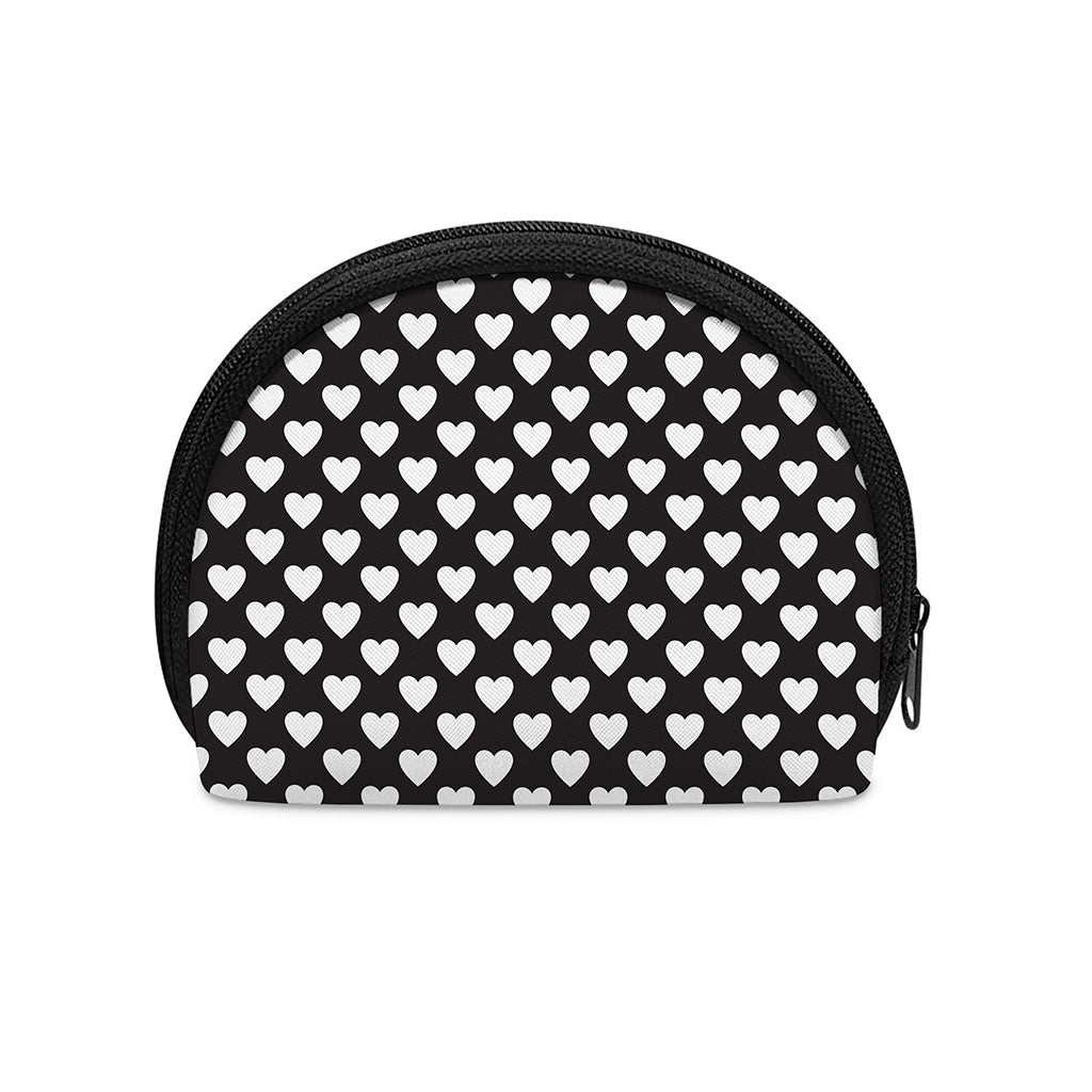 Black And White Heart Pattern Print Coin Purse