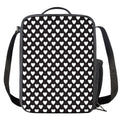 Black And White Heart Pattern Print Crossbody Lunch Bag