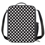 Black And White Heart Pattern Print Crossbody Lunch Bag