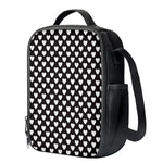 Black And White Heart Pattern Print Crossbody Lunch Bag