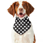 Black And White Heart Pattern Print Dog Bandana