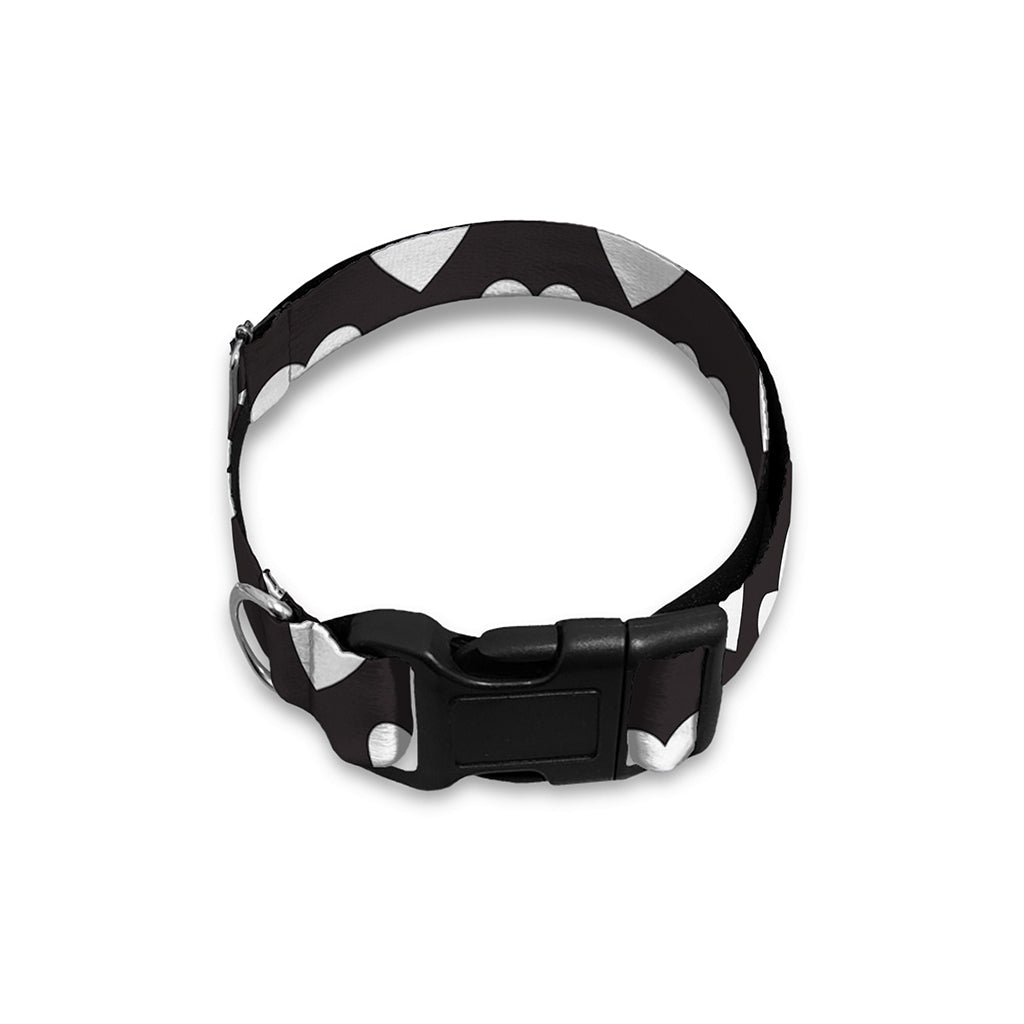 Black And White Heart Pattern Print Dog Collar