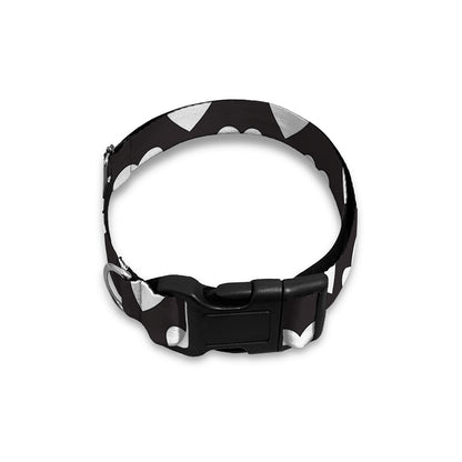 Black And White Heart Pattern Print Dog Collar
