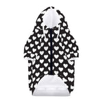 Black And White Heart Pattern Print Dog Zip Up Hoodie