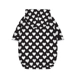Black And White Heart Pattern Print Dog Zip Up Hoodie