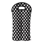 Black And White Heart Pattern Print Double Neoprene Wine Tote