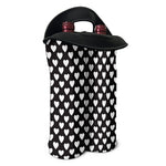 Black And White Heart Pattern Print Double Neoprene Wine Tote