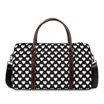 Black And White Heart Pattern Print Duffle Bag