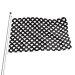 Black And White Heart Pattern Print Flag