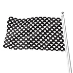 Black And White Heart Pattern Print Flag