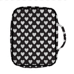 Black And White Heart Pattern Print Front Pocket Bible Bag