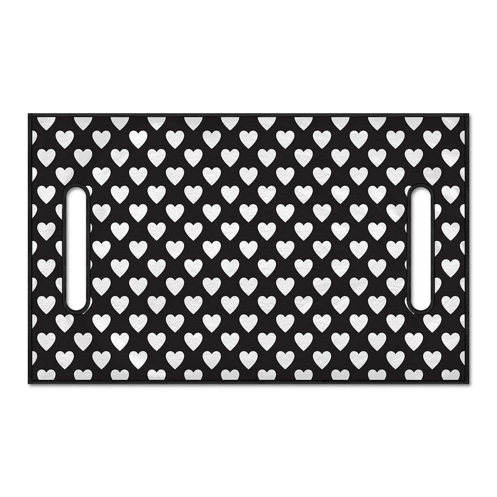Black And White Heart Pattern Print Golf Cart Seat Cover