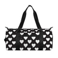 Black And White Heart Pattern Print Gym Bag