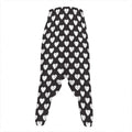 Black And White Heart Pattern Print Hammer Pants