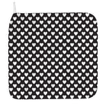 Black And White Heart Pattern Print Hand Towel