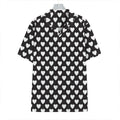 Black And White Heart Pattern Print Hawaiian Shirt