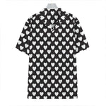 Black And White Heart Pattern Print Hawaiian Shirt