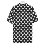 Black And White Heart Pattern Print Hawaiian Shirt
