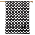 Black And White Heart Pattern Print House Flag