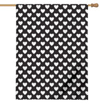 Black And White Heart Pattern Print House Flag