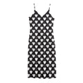 Black And White Heart Pattern Print Jersey Midi Cami Dress