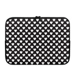 Black And White Heart Pattern Print Laptop Sleeve