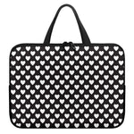 Black And White Heart Pattern Print Laptop Sleeve With Handle